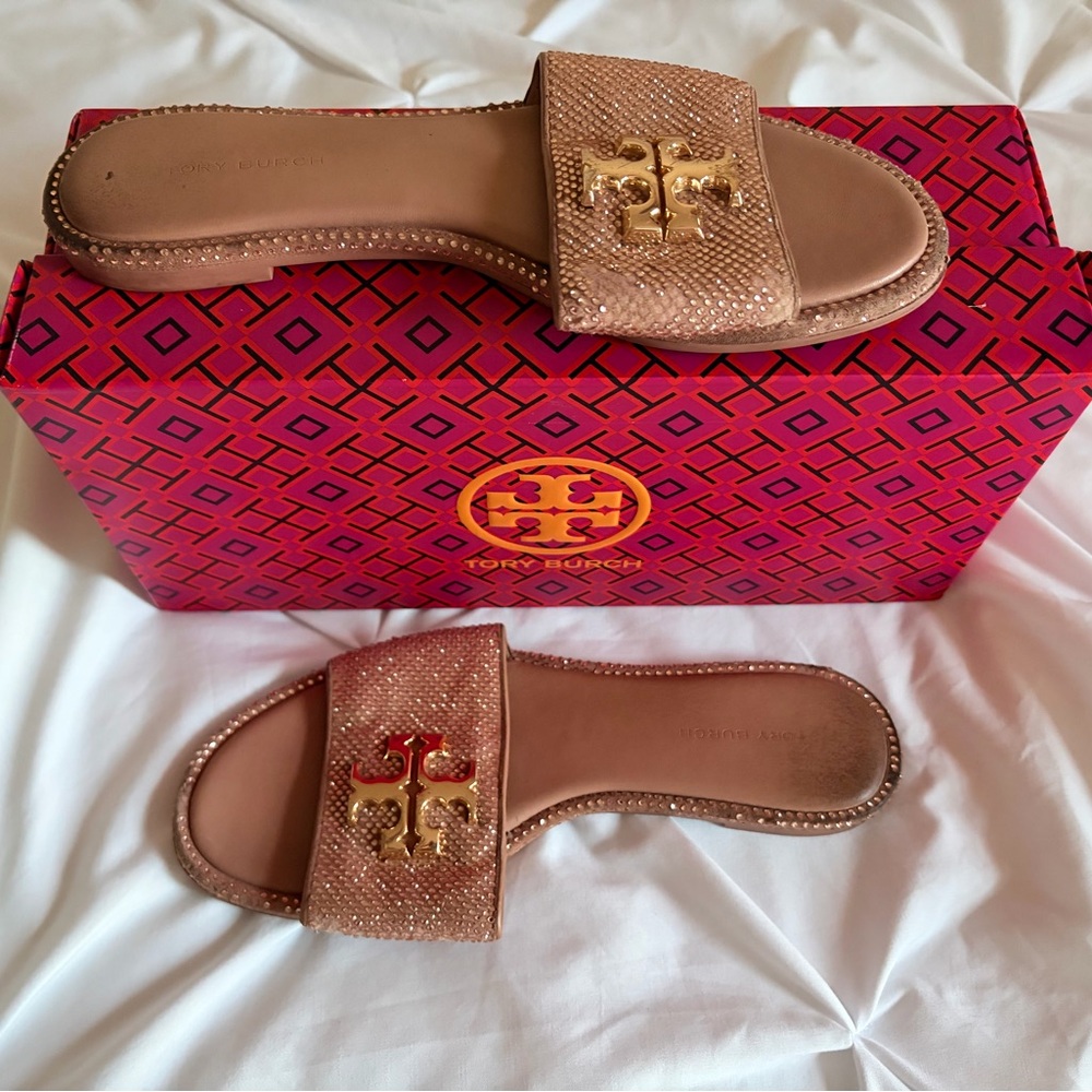 Tory Burch Women's Everly Gold Slide Sandals